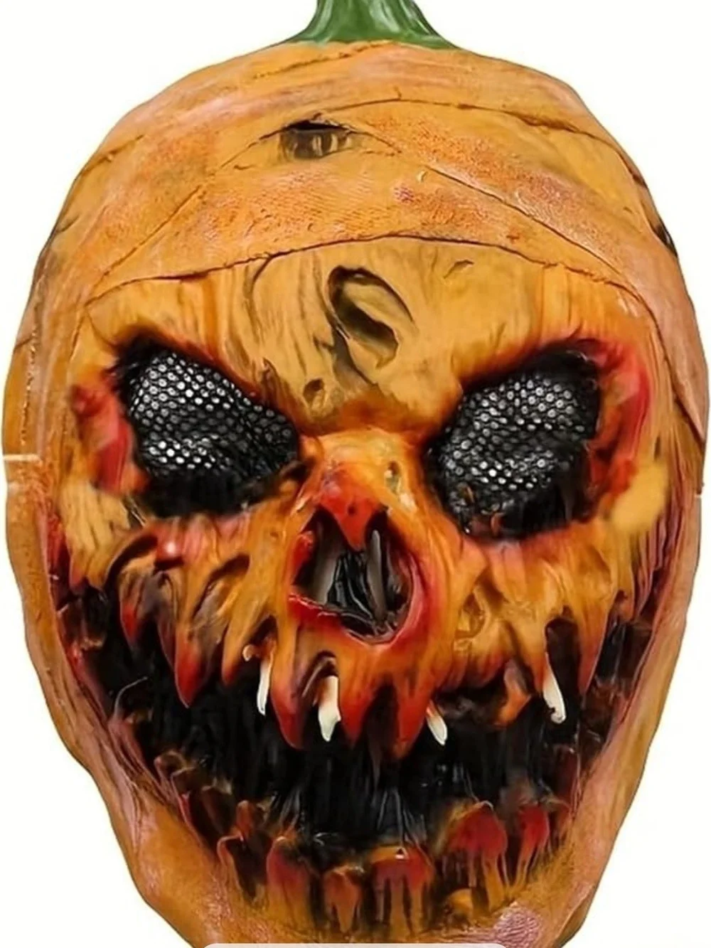 Scary Pumpkin Face Costume Mask - Orange